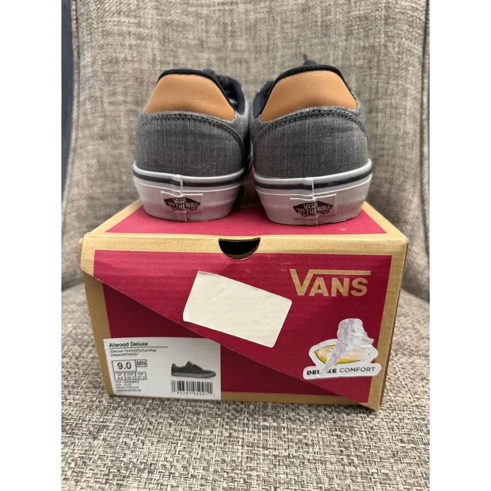 Vans Atwood Deluxe Gray Canvas Low Top Sneakers Men’s Size 9